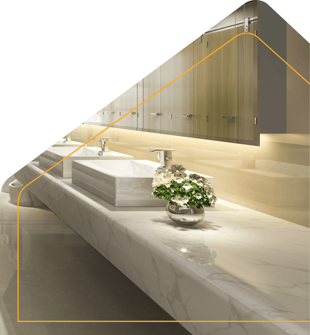 Solid surface washroom vanities